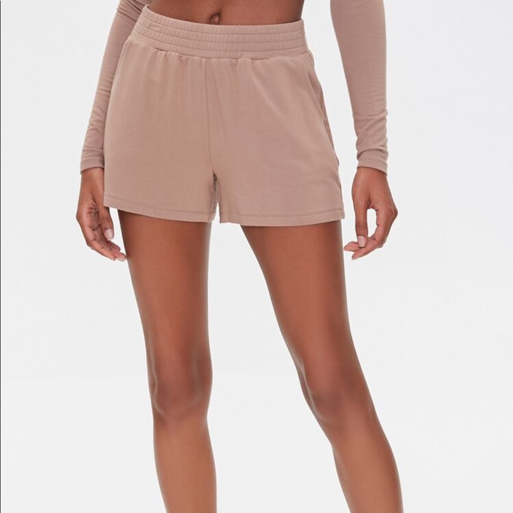 High waisted terry shorts